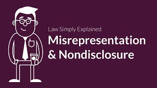 Misrepresentation and Nondisclosure  Contracts  Defenses amp Excuses [upl. by Alameda943]