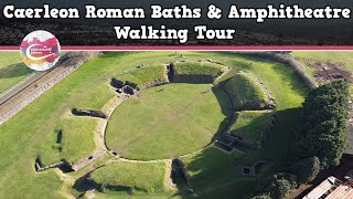 CAERLEON ROMAN BATHS amp AMPHITHEATRE WALES  Walking Tour  Pinned on Places [upl. by Rew609]