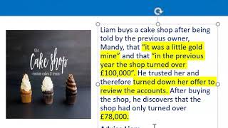 How to apply misrepresentation Liam cupcake scenario [upl. by Radman]