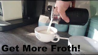 How to Get More Froth from Your Nespresso Coffee Aeroccino  Nespresso tips and help [upl. by Earesed]