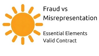 Fraud vs Misrepresentation  Other Essential Elements of a Valid Contract  CA CPT  CS amp CMA [upl. by Rockel913]